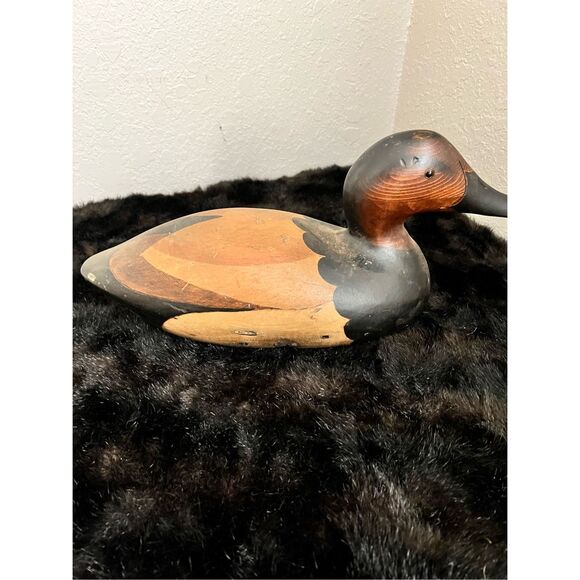 Vintage Tom Taber Wood Duck Decoy Wooden Carved Painted Signed - Picture 8 of 12